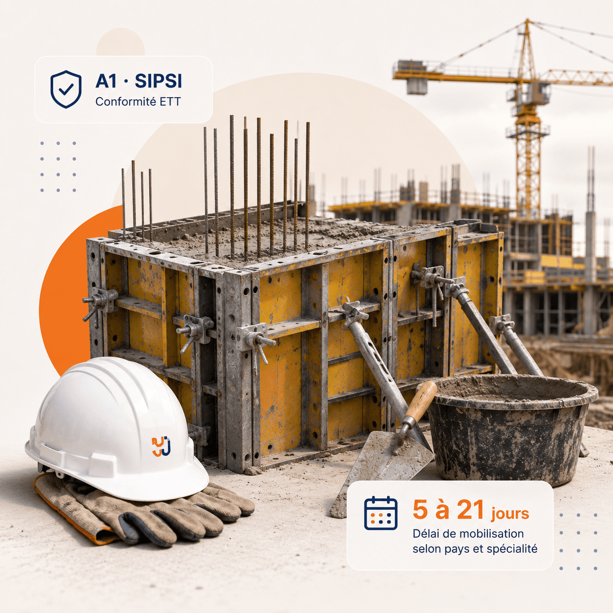 Coffreur-bancheur détaché européen (Portugal, Roumanie) sur chantier voile béton armé